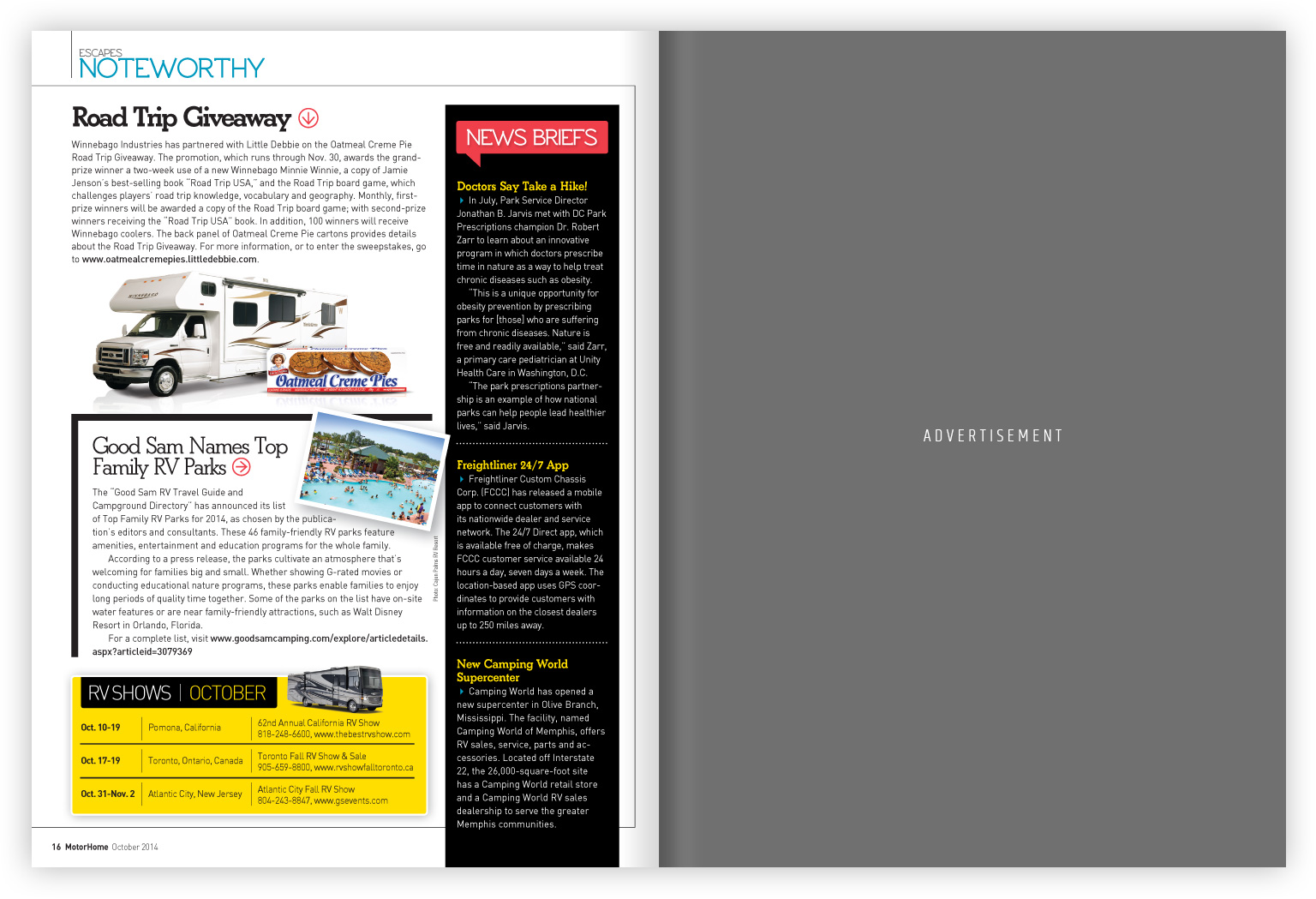 MotorHome magazine design and art direction