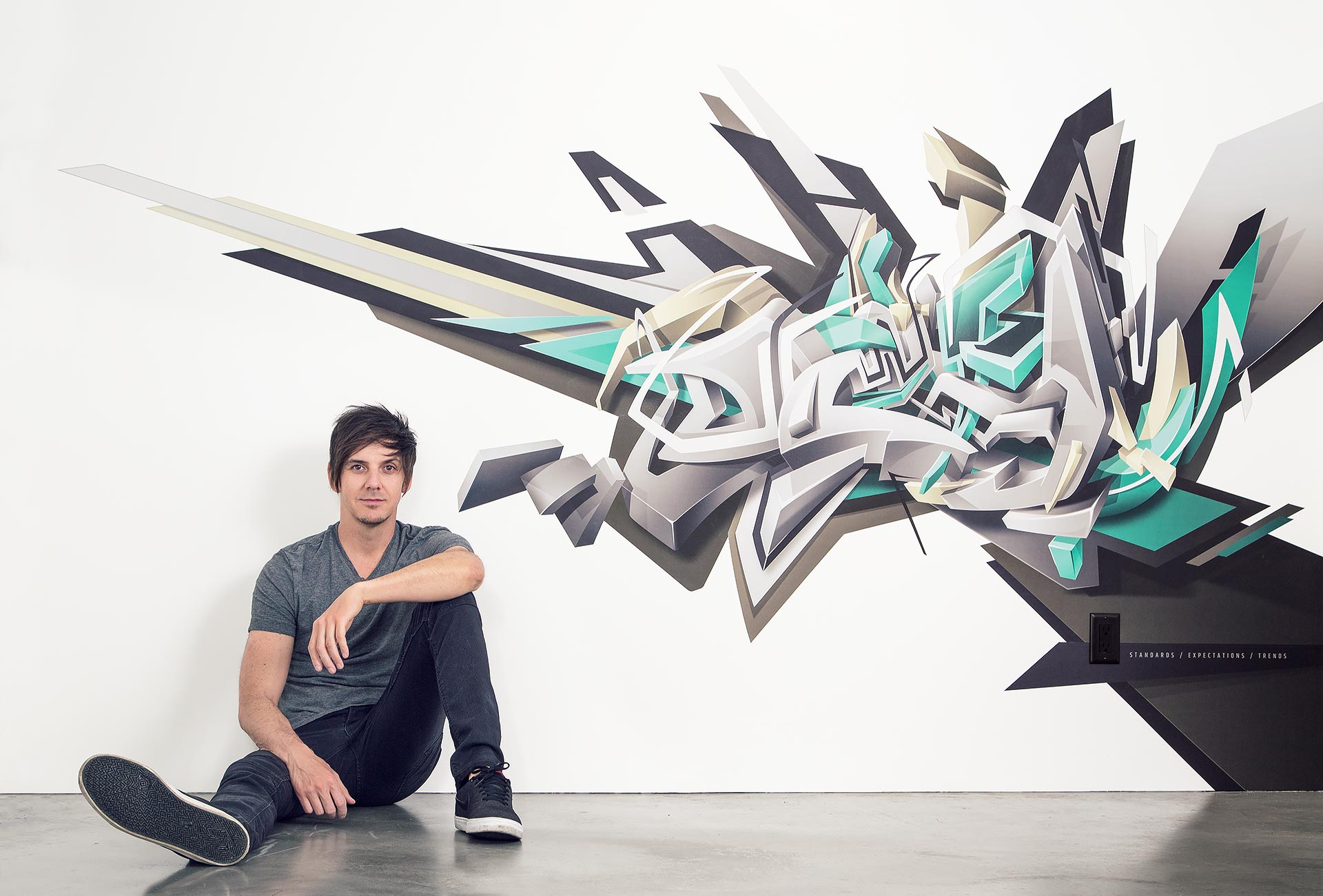 Defy 3D graffiti art installation