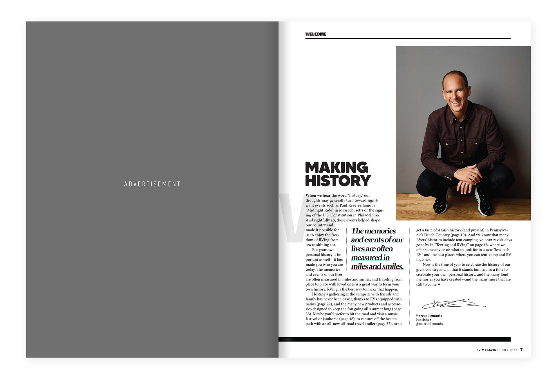 RV Magazine design by Ricky Damien