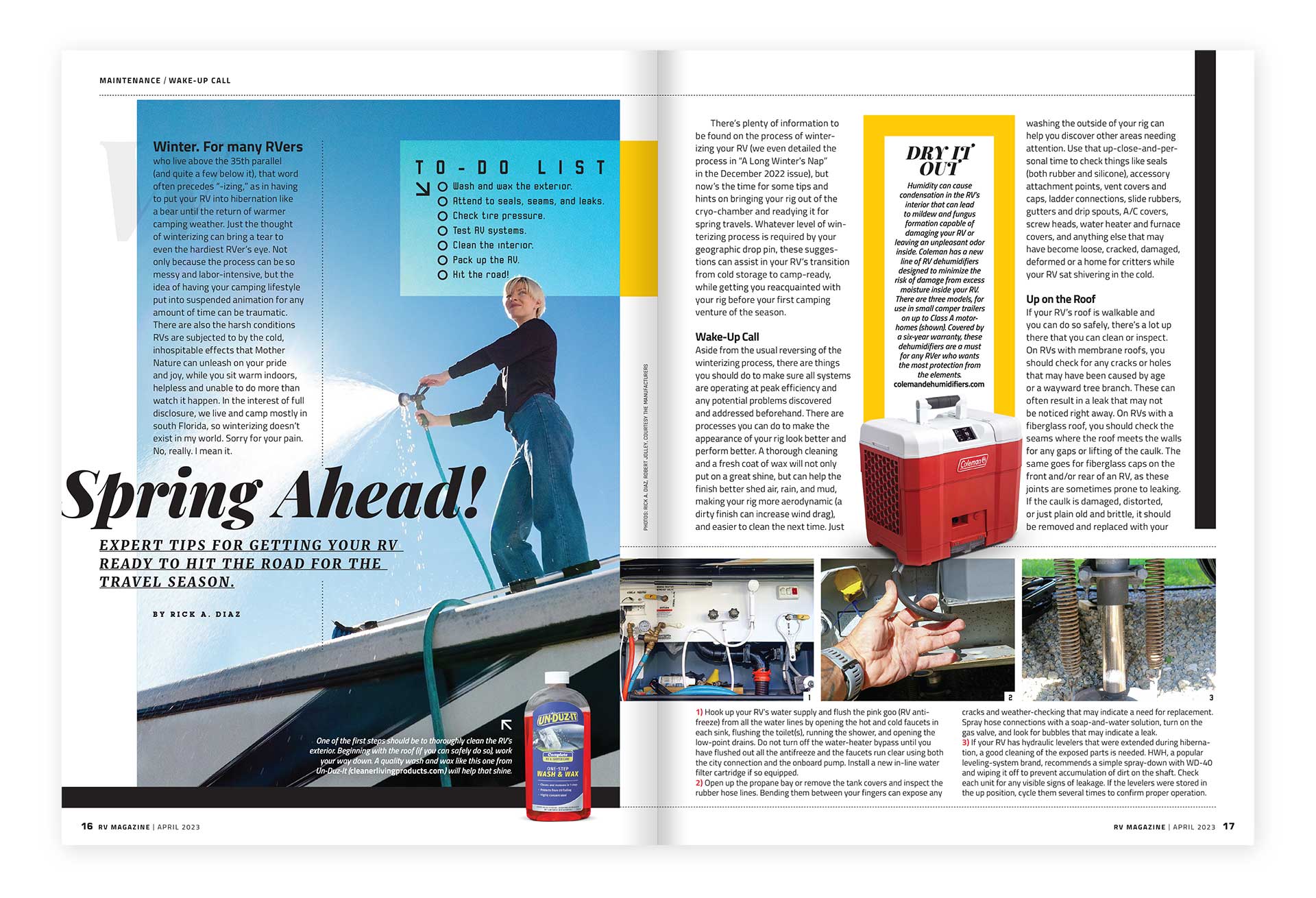 RV Magazine layout design by Ricky Damien