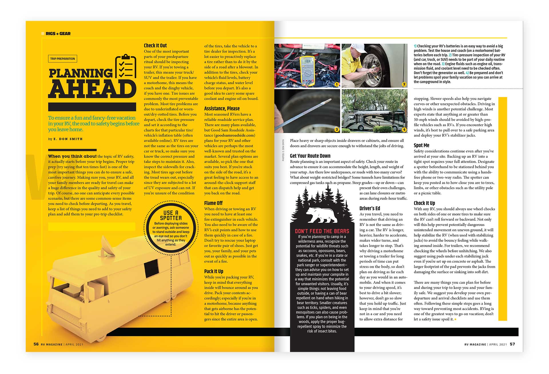 RV Magazine layout design by Ricky Damien