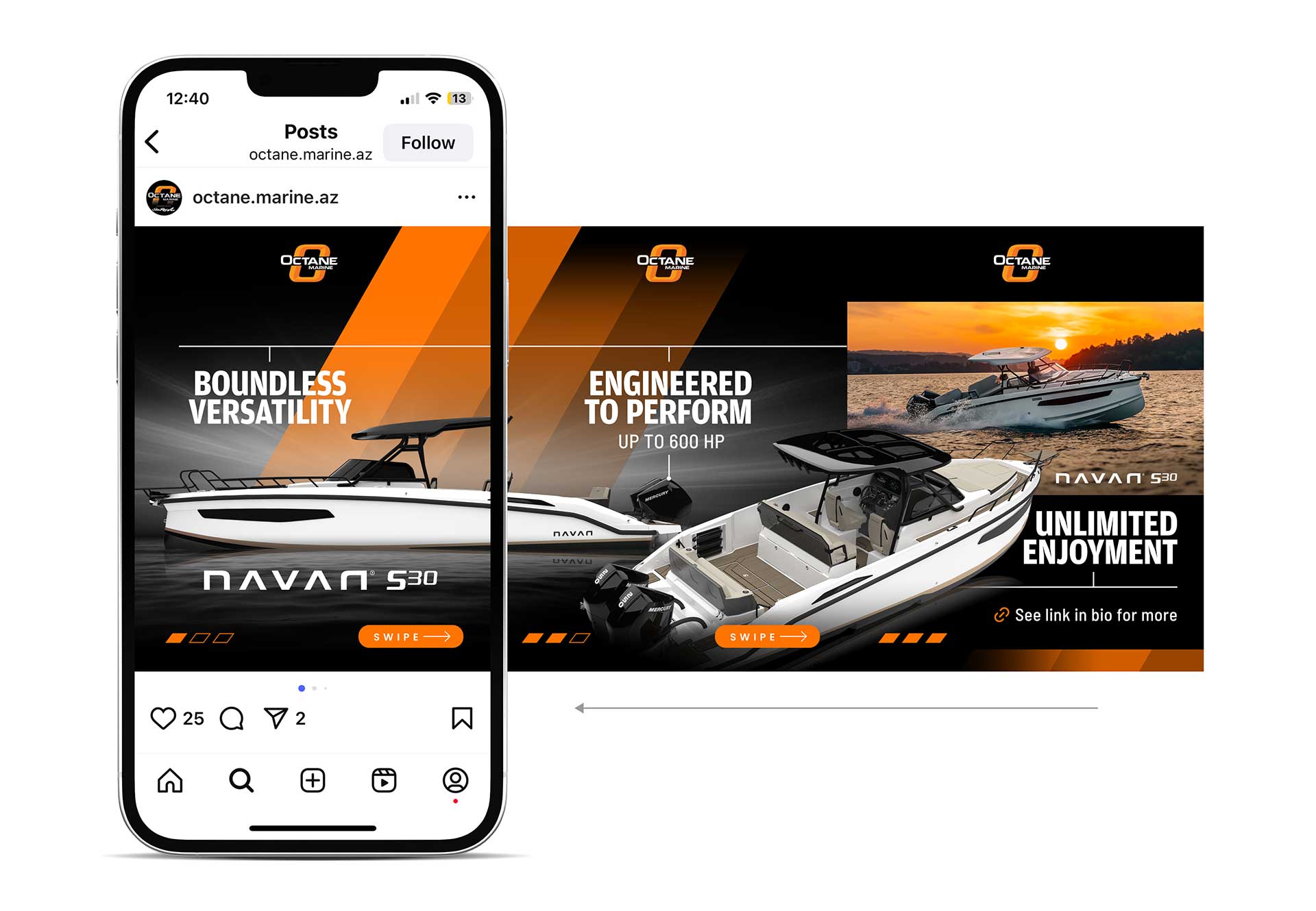 Octane Marine social media design